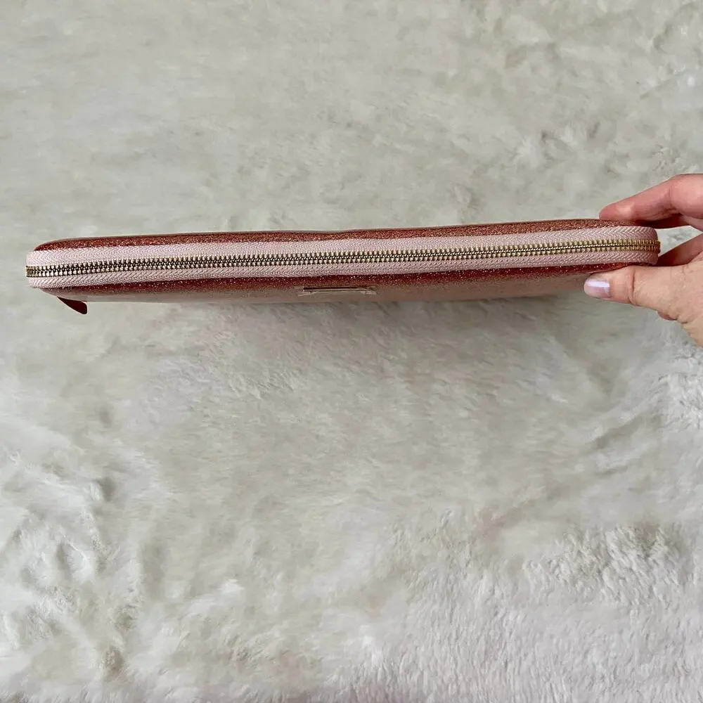 Kate Spade New York Rose Gold Glitter Padded Laptop Sleeve